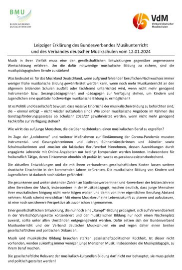 Die Leipziger Erklärung (Originaldokument als Bild)