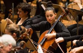 Cellistinnen in einem Orchester