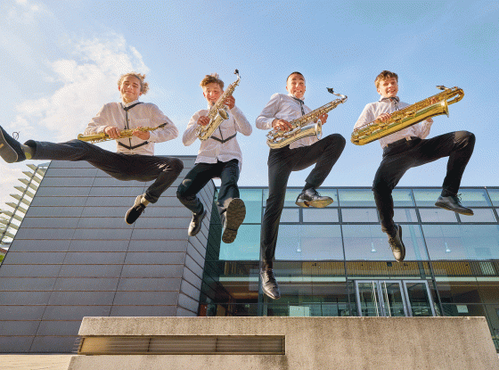 Jugend musiziert-Jahresmotiv 2024: Saxofon-Quartett beim Bundeswettbewerb 2023 in Zwickau 